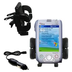 Gomadic Fujitsu Loox 600 Auto Vent Holder with Car Charger - Uses TipExchange