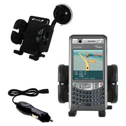 Gomadic Fujitsu Pocket Loox T810 Auto Windshield Holder with Car Charger - Uses TipExchange