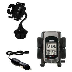 Gomadic Garmin Edge 205 Auto Cup Holder with Car Charger - Uses TipExchange