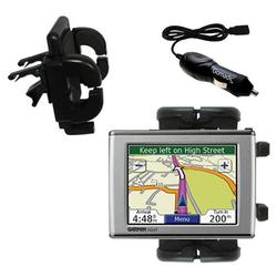 Gomadic Garmin Nuvi 650 Auto Vent Holder with Car Charger - Uses TipExchange