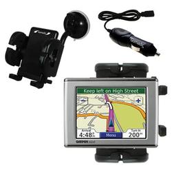 Gomadic Garmin Nuvi 650 Auto Windshield Holder with Car Charger - Uses TipExchange