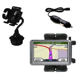 Gomadic Garmin Nuvi 850 Auto Cup Holder with Car Charger - Uses TipExchange