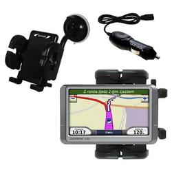 Gomadic Garmin Nuvi 880 Auto Windshield Holder with Car Charger - Uses TipExchange