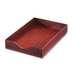 Carver Wood Products Genuine Oak Stackable Desk Tray, Legal, Stand. Depth, 2 1/4 h, Mahogany Finish