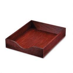 Carver Wood Products Genuine Oak Stackable Desk Tray, Letter, Stand. Depth, 2 1/4 h, Mahogany Finish