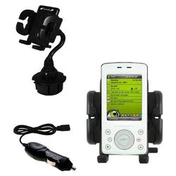 Gomadic Gigabyte GSmart T600 Auto Cup Holder with Car Charger - Uses TipExchange