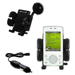 Gomadic Gigabyte GSmart T600 Auto Windshield Holder with Car Charger - Uses TipExchange