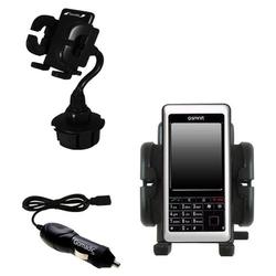 Gomadic Gigabyte GSmart i120 Auto Cup Holder with Car Charger - Uses TipExchange