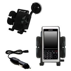 Gomadic Gigabyte GSmart i120 Auto Windshield Holder with Car Charger - Uses TipExchange