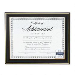 Dax Manufacturing Inc. Gold Trimmed Document Frame with Certificate, Black, 8 1/2 x 11