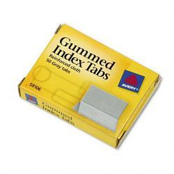 Avery-Dennison Gummed Index Tabs, Gray Cloth, 1 x 7/8 Tabs, 50/Pack