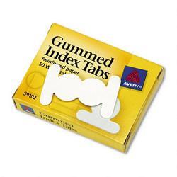 Avery-Dennison Gummed Index Tabs, White Round Paper Tabs, 50/Pack