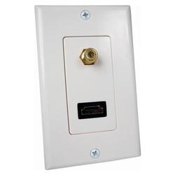 CABLES UNLIMITED HDMI&COAXIAL WALL PLATE