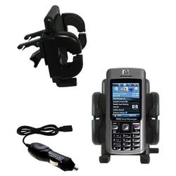Gomadic HP iPAQ 500 Auto Vent Holder with Car Charger - Uses TipExchange