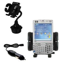 Gomadic HP iPAQ hw6515 Auto Cup Holder with Car Charger - Uses TipExchange