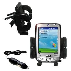 Gomadic HP iPAQ hx2110 Auto Vent Holder with Car Charger - Uses TipExchange