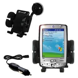 Gomadic HP iPAQ hx2110 Auto Windshield Holder with Car Charger - Uses TipExchange