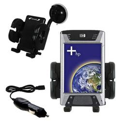 Gomadic HP iPAQ hx4700 Auto Windshield Holder with Car Charger - Uses TipExchange