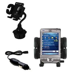 Gomadic HP iPaq 110 Auto Cup Holder with Car Charger - Uses TipExchange