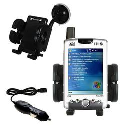 Gomadic HP iPaq h6320 Auto Windshield Holder with Car Charger - Uses TipExchange