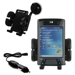 Gomadic HP iPaq hx4710 Auto Windshield Holder with Car Charger - Uses TipExchange