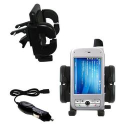 Gomadic HTC Apache Auto Vent Holder with Car Charger - Uses TipExchange