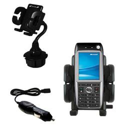 Gomadic HTC Breeze Auto Cup Holder with Car Charger - Uses TipExchange