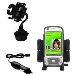 Gomadic HTC Kaiser Auto Cup Holder with Car Charger - Uses TipExchange