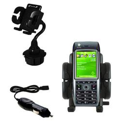 Gomadic HTC MTeoR Auto Cup Holder with Car Charger - Uses TipExchange
