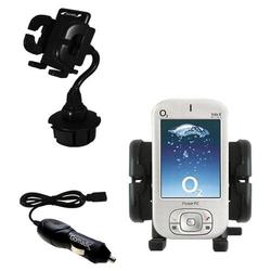 Gomadic HTC Magician Auto Cup Holder with Car Charger - Uses TipExchange