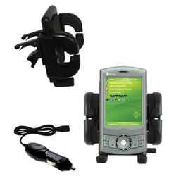 Gomadic HTC P3300 Auto Vent Holder with Car Charger - Uses TipExchange