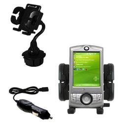 Gomadic HTC P3350 Auto Cup Holder with Car Charger - Uses TipExchange