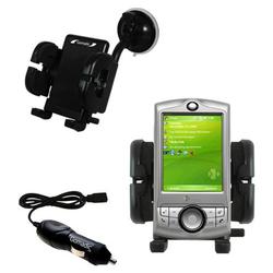 Gomadic HTC P3350 Auto Windshield Holder with Car Charger - Uses TipExchange