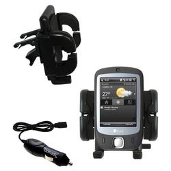 Gomadic HTC P3450 Auto Vent Holder with Car Charger - Uses TipExchange