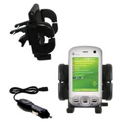 Gomadic HTC P3600 Auto Vent Holder with Car Charger - Uses TipExchange