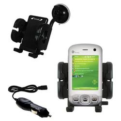 Gomadic HTC P3600 Auto Windshield Holder with Car Charger - Uses TipExchange