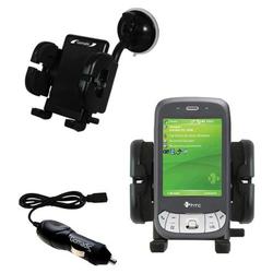 Gomadic HTC P4350 Auto Windshield Holder with Car Charger - Uses TipExchange