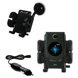 Gomadic HTC StarTrek Auto Windshield Holder with Car Charger - Uses TipExchange