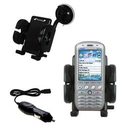 Gomadic HTC Tornado Auto Windshield Holder with Car Charger - Uses TipExchange