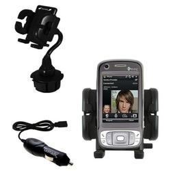 Gomadic HTC TyTN II Auto Cup Holder with Car Charger - Uses TipExchange