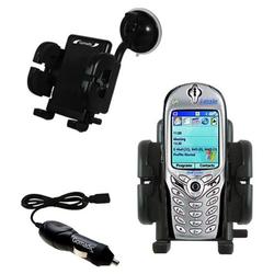 Gomadic HTC Voyager Auto Windshield Holder with Car Charger - Uses TipExchange