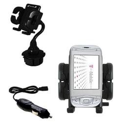 Gomadic HTC Wizard Auto Cup Holder with Car Charger - Uses TipExchange
