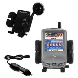 Gomadic Handspring Treo 270 Auto Windshield Holder with Car Charger - Uses TipExchange