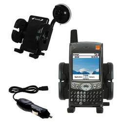 Gomadic Handspring Treo 600 Auto Windshield Holder with Car Charger - Uses TipExchange