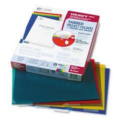 C-Line Products, Inc. Heavyweight Recycled Poly Tabbed Project Folders, Assorted Colors, 25/Box