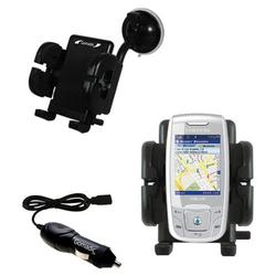 Gomadic Helio Drift Auto Windshield Holder with Car Charger - Uses TipExchange