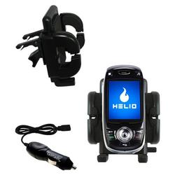 Gomadic Helio HERO Auto Vent Holder with Car Charger - Uses TipExchange