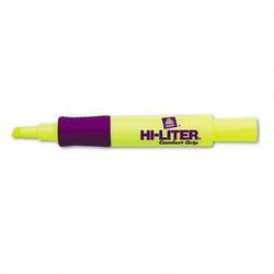 Avery-Dennison Hi Liter® Comfort Grip Highlighter, Fluorescent Yellow Ink