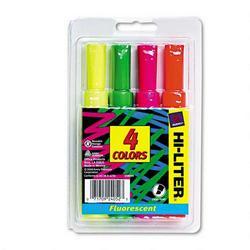 Avery-Dennison Hi Liter® Fluorescent Desk Style Highlighters, Four Color Set