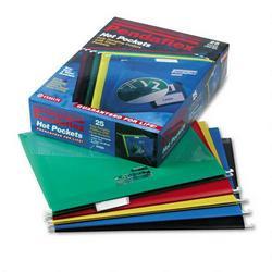 Esselte Pendaflex Corp. Hot Pocket Poly Hanging Folders, Letter Size, 1/5 Cut, Assorted Colors, 25/Box